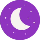 An illustration of a moon is a starry sky.